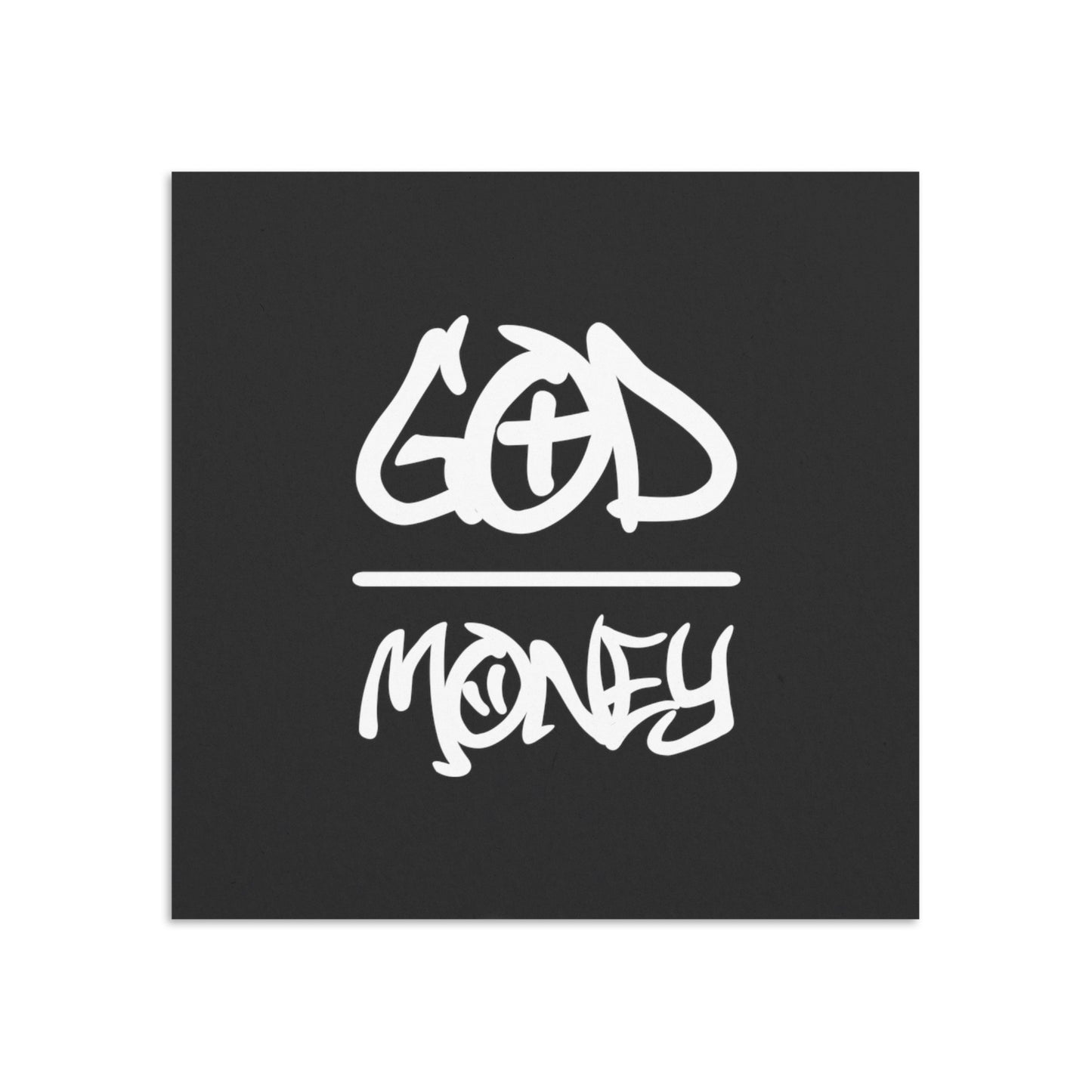 GOD OVER MONEY - VOLCANIC STONE CROSS BRACELET