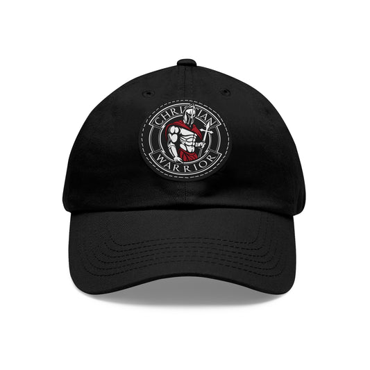 Christian Soldier Dad Hat with Leather emblem.